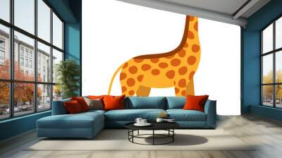 giraffe cartoon isolated on white Wall mural