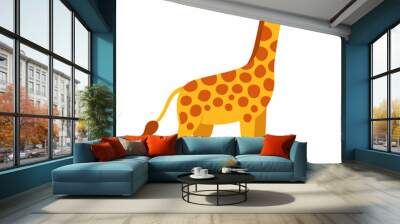 giraffe cartoon isolated on white Wall mural