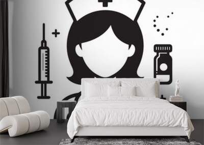 Doctor's equipment vector art Wall mural