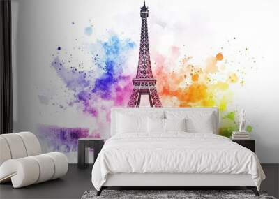 eiffel tower with any colours
 Wall mural