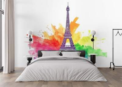 eiffel tower with any colours
 Wall mural