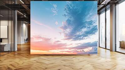 Panorama view of sunset sky and cloud background Wall mural