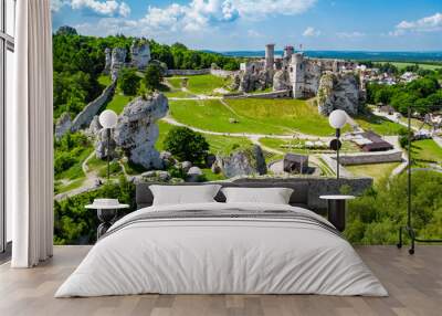 medieval castle ruins located in Ogrodzieniec, Poland Wall mural