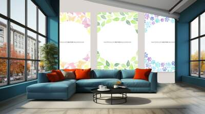 watercolor nature illustration patterns for card Wall mural