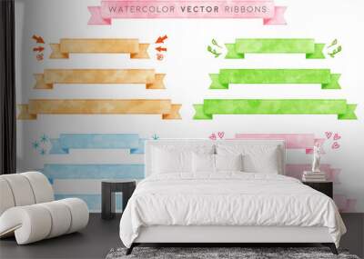 watercolor ribbon set (vector) Wall mural