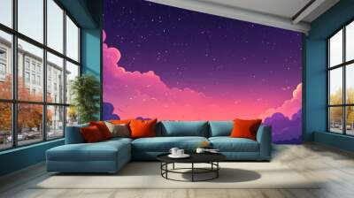 Night sky clouds vector. Sunset. Background design Wall mural