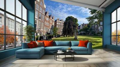 amsterdam, traditional dutch courtyard, begijnhof, beginhof Wall mural