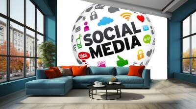 Social Media Sphere Wall mural