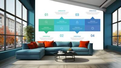 Vector modern shapes options infographic elements for business with icons template design Wall mural