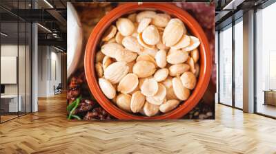 Marcona Spanish Almond Nuts in Bowl Wall mural