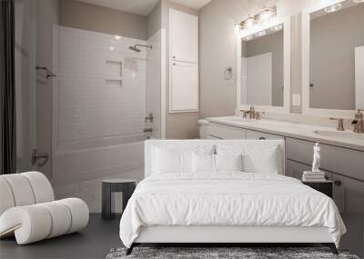 White Modern Bathroom Wall mural