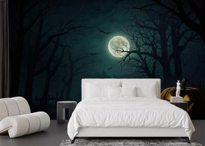 halloween background with pumpkin Wall mural