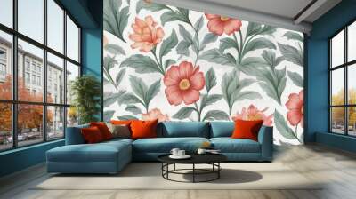 seamless floral pattern Wall mural