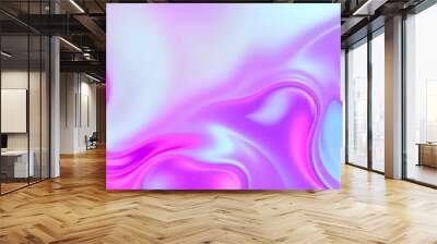 3D purple hologram background with shiny texture purple and blue fluid shapes colorful background Wall mural