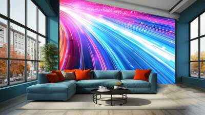 A vibrant and dynamic background featuring colorful streaks of light, representing the speed and energy associated with fast internet connections Wall mural