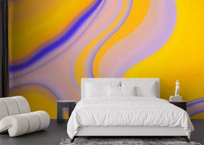 Abstract colorful background wave with yellow and blue gradient Wall mural