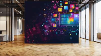 Background with lots of application and laptops .  computer
laptop
technology
business
concept
web
screen
internet
online
software Wall mural