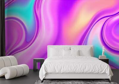 Fluid colors Abstract hologram gradient background suitable for computer wallpaper  Wall mural