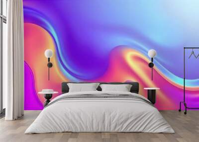 Fluid colors Abstract hologram gradient background suitable for computer wallpaper  Wall mural