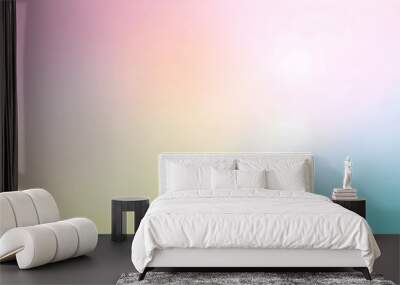 Soft, blurred gradient of pink to purple and yellow pastel colors. Wall mural