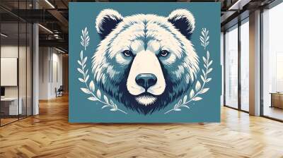 Charming Minimalist Bear Icon Design Wall mural