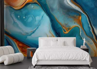 Contemporary Liquid Abstract Art with Fluid Textures and Decorative Patterns Wall mural