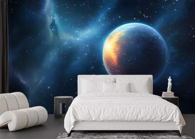 Cosmic Journey Through the Depths of an Abstract Starry Galaxy Wall mural