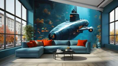 Digital Submarine Journey into the Depths of Online Learning and Knowledge Discovery Wall mural