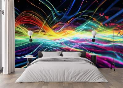 Dynamic Flow of Abstract Energy Lines Wall mural