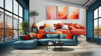 Dynamic Minimalist Frame Adapting Colors According to Room Temperature Wall mural