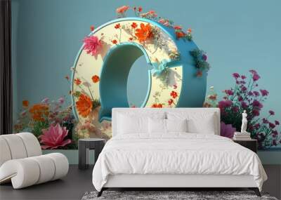 Dynamic Three-Dimensional G Letters in Creative Angles Wall mural