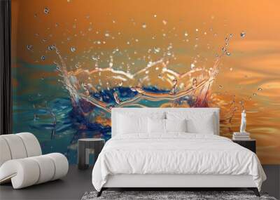 Dynamic Water Splash Texture Illustration Wall mural