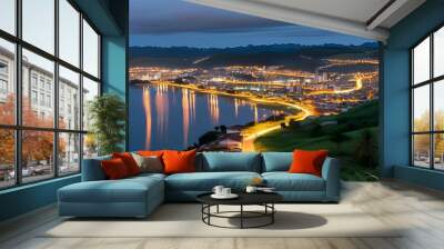 Enchanting city lights of Pouso Alegre in southern Minas Gerais, Brazil Wall mural