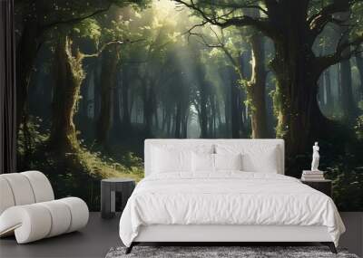 Enchanting medieval forest adventure in stunning game art Wall mural