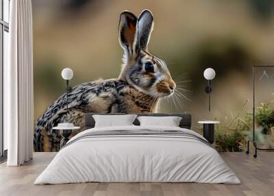 Ethiopian Highland Hare in Bale Mountains: A Close-Up Encounter with Natures Beauty Wall mural