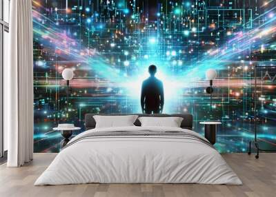 Illuminating Innovation: The Role of Technology in Transforming Research and Analysis Wall mural