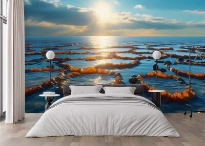 Innovative Civilizations Tapping into Resources of a Parched Sea Floor Energized by Solar Power Wall mural