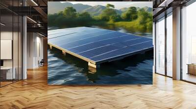 Innovative Floating Solar Panel Technology in a Stunning 3D Graphic Creation Wall mural