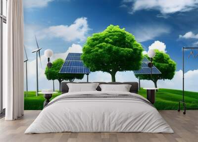 Innovative Green Energy Solutions for a Sustainable Future Wall mural