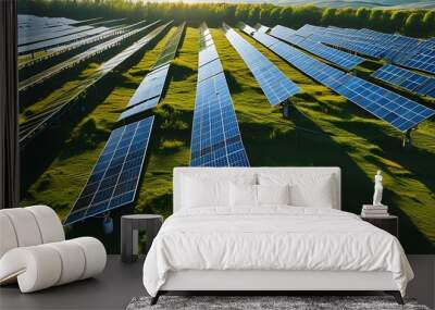 Innovative solar panels capturing sunlight for sustainable energy solutions Wall mural