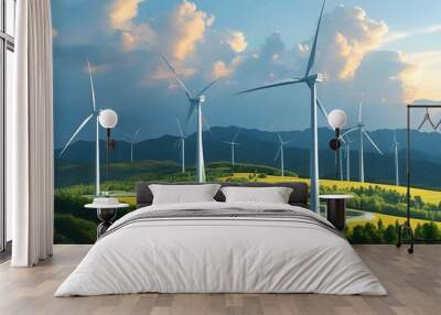 Innovative Wind Energy Solutions for a Sustainable Future in Modern Power Generation Wall mural