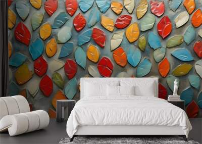 intricate details of leaf textures creating a natural backdrop Wall mural