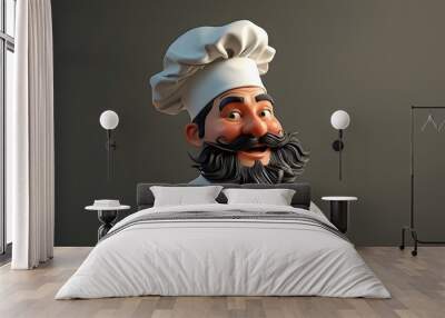 May Day Chef Character Concept in 3D Rendering Wall mural