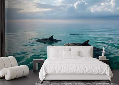 Peaceful Ocean Refuge for Healing Injured Sea Creatures Wall mural