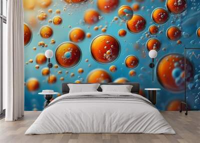 playful and vibrant background of colorful bubbles floating in a dreamy atmosphere Wall mural