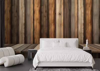 Rustic wood texture with natural patterns of wooden beams Wall mural