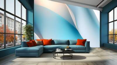 Soothing Light Blue and White Soft Gradient Abstract Background Design Wall mural