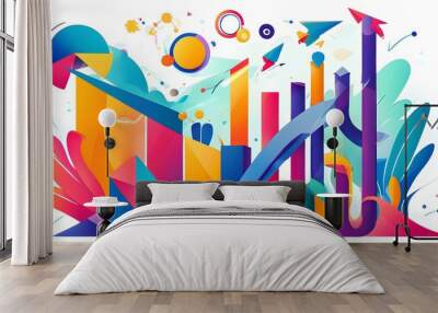 Stylized Abstract Representation of Brand Positioning Strategies Highlighting Strategic Planning and Market Differentiation Wall mural