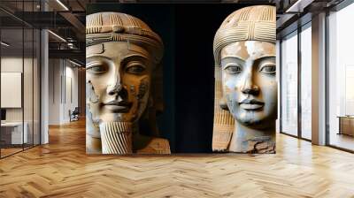 Timeless Beauty of a Weathered Mesopotamian Statue Showcasing Intricate Craftsmanship and Historical Significance Wall mural