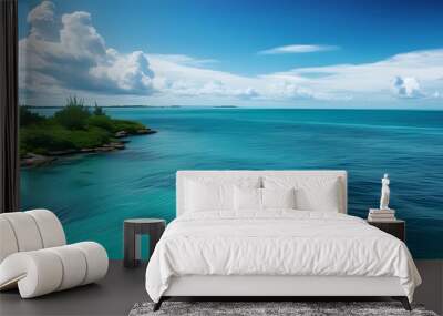 Tranquil Bahamian Waters Overlooking the Vast Ocean Wall mural